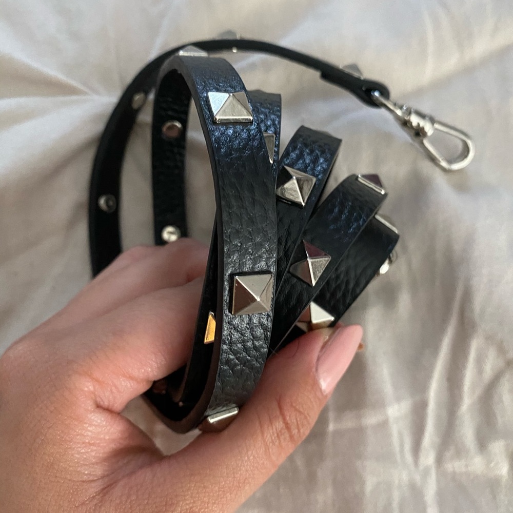 Genuine leather strap with studs. New.